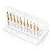 Carbide End Mill Engraving Bits with Titanium Coat, Sibaok 10 PCS CNC Rotary Burrs Set Tool for PCB Model Plastic Fiber Carbon Fiber Hardwood, 1/8'' Shank, 0.8-3 mm