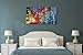 Wieco Art Colorful Abstract Heart Oil Paintings on Canvas Wall Art Ready to Hang for Living Room Bedroom Home Office Decorations Modern 5 Panel 100% Hand Painted Stretched and Framed Artwork