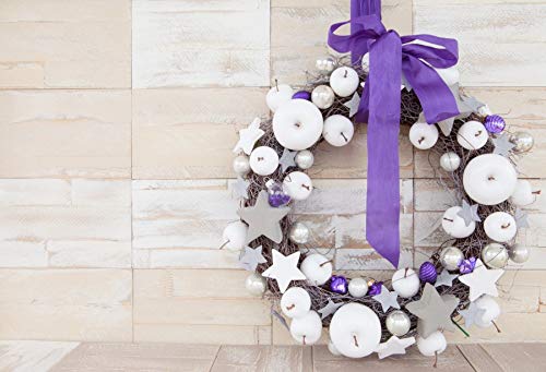 Baocicco Vinyl 10x6.5ft Backdrop Photography Background Merry Christmas Christmas Wreath Christmas Ball Christmas Dry Fruit Wooden Wall Texture Vintage Backdrop Children Baby Portrait Photo Studio