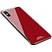 iPhone X Case, HONTECH Silicone Shockproof Tempered Glass Mirror Back Cover Bumper Shell for Apple iPhoneX 10,Red