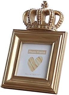 Indie shopIndie shop Gold Color Luxury Style Crown Shape Resin Picture Frame 4x6 Inch Rectangle Bachelor Style Wall Hanging/Desktop Photo Frame … (4 Inch Square)