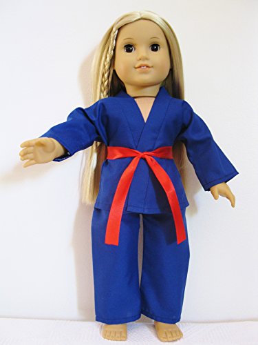 Handmade Doll Clothes Blue Karate Uniform Gi Judo TKD fits 18" American Girl Dolls