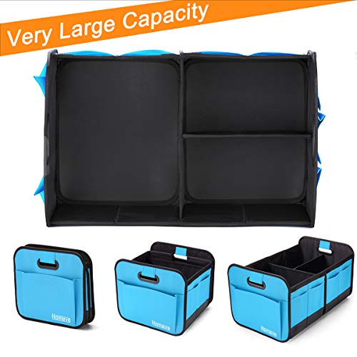 MOLEDA Car Boot Organiser, Multi Compartments Car Storage Organiser Car Boot Tidy Box, Black Collapsible Travel Car Tool Shopping Trunk Organizer Bag, Waterproof Durable 600D Oxford Cloth