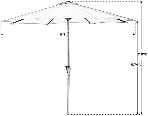 Amazon Com Grand Patio 9 Ft Aluminum Patio Umbrella Uv Protected Outdoor Umbrella With Push Button Tilt And Crank Beige Garden Outdoor