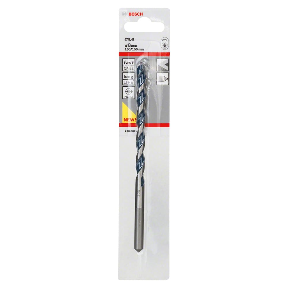 Bosch Professional 1x CYL-5 Concrete Drill Bit (for Concrete, Ø 8 x 150 mm, Robust Line, Accessories for Impact Drills)