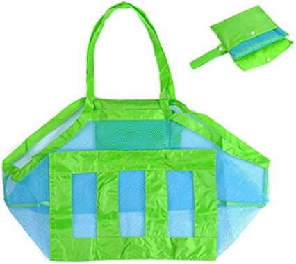 Beach Mess Tote Bag, Hitytech XL Extra Large Family Mess Beach Sand Toy Sand Away Beach Bag for the Beach toys, Pool, Boat - Blue Mess