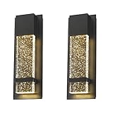 Emliviar Modern Wall Sconces 2 Pack, LED Outdoor