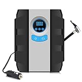 Portable Air Compressor Pump , SIEGES Digital Tire Inflator by 150PSI with Digital Gauge, 3 High-air Flow Nozzles & Adaptors for Cars, Bicycles and Basketballs