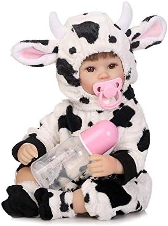 オンラインショップ 生まれ変わった赤ちゃん人形 シミュレーション生まれ変わった赤ちゃんかわいい小さな牛ワンピーススーツシリコーン生まれ変わった赤ちゃん の子供時代のプレイメイト40cm
