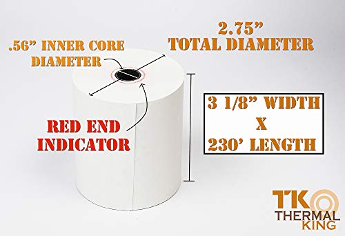 TK Thermal King, Thermal Credit Card Paper (3 1/8" x 230' - 50 Rolls), AKT453 Collection [TK Thermal King Brand] - Thumbnail 2