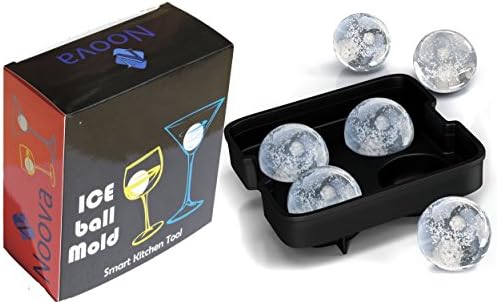 Noova Ice Cube Tray Ball Maker for Bar Accessories Juice Whiskey Cocktail Drinks, Ice Ball Makers for Fridge - Ice Trays Made of Silicone Material