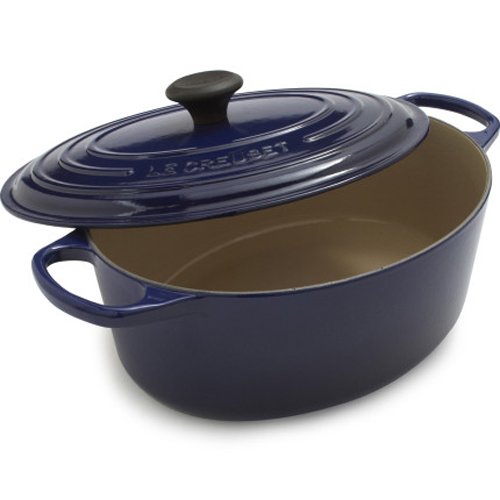 Click Here to See More Images Le Creuset Signature Oval Dutch Oven LS2502-3116SS , 6.75 qt., Indigo