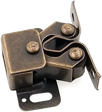 Modket M4326-AC-10 Antique Copper Cabinet Furniture Door Latch Double Roller Catch — 10 Pack