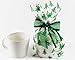 Saybrook Products Christmas Trees Cellophane Treat Party Favor Bags with Twist-Tie Organza Bow. Set of 10 Ready-to-Use, Gussetted 11x5x3 Goodie Bags with Bows. Green, Red, Clear
