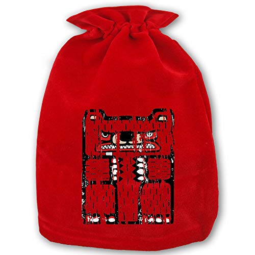 Christmas Santa Sacks - Size 13.78X 17.72 Personalized Xmas Gifts Bags Drawstring Kids Bear Totem