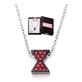 Marvel Avengers Black Widow Rhinestone Logo Necklace