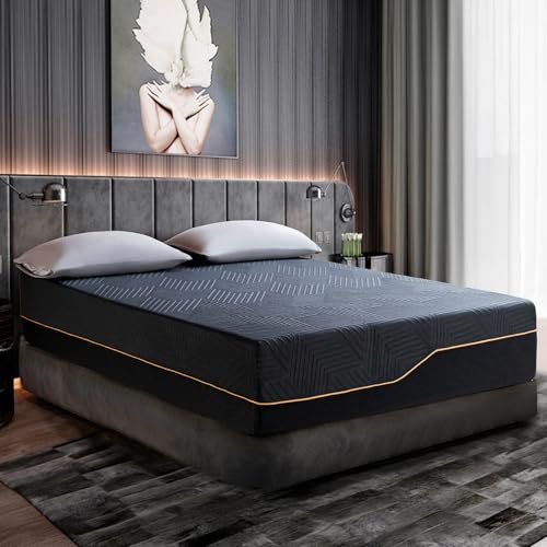 LOKOOY Colchón de Memory Foam 28cm, Colchones Matrimoniales con Gel de Enfriamiento, Colchon Firmeza Media en Caja, Alivio de Presión, Sin Fibra de Vidrio (Matrimonial)
