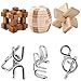 IQ Test Toy Disentanglement Puzzles Toy Ultimate IQ Test Metal Brain Teaser Puzzles Highly Stimulating Brain Teasers Include 3Pcs Iron Metal Puzzle and 3Pcs Wooden Kong Ming Lock