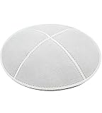 Zion JudaicaTM Suede Quality Kippot for Affairs or Everyday Use Single or Bulk (1PC, White)