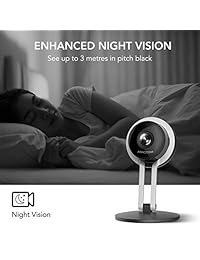 Cámara de seguridad, fuente de alimentación DC 1080V HD WiFi Smart Home 5V 1A, sistema de vigilancia de interior de 2,4 Ghz, visión nocturna, audio bidireccional y ranura MicroSD para Pet Baby Nanny Office Monitor con iOS, aplicación de Android
