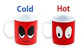 Coffee Mug - Red Wake Up Color Changing Heat Sensitive Ceramic Cup - 11oz