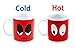 Coffee Mug - Red Wake Up Color Changing Heat Sensitive Ceramic Cup - 11oz