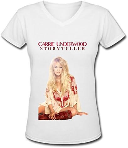 Carrie Underwood The Storyteller Womens Cotton V Neck Tee Shirt Cotton White S