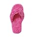Onmygogo Girl’s Bejeweled Flip Flops, Little Kid Fuzzy Indoor Slippers, 3 sizes (M--US little kid size 12.5-1, Pink)
