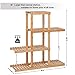 SONGMICS Bamboo Wood Plant Stand Shelf Flower Pots Holder Display Rack Utility Shelving Unit Storage Rack for Living Room Balcony Hallway Bathroom Natural BCB91N