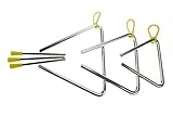 Bilipala Steel Rhythm Musical Percussion Triangle Instruments with Strikers, Set of 3