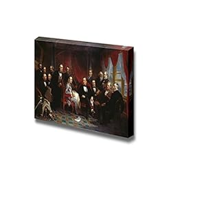 Washington Irving and his Literary Friends at Sunnyside by Christian Schussele - Canvas Print Wall Art Famous Painting Reproduction - 12" x 18"