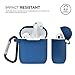 Airpod Silicone Case Cover with Keychain/Strap/Earhooks/Accessories Storage Travel Box for Apple Airpods 2&1, Best Gift for Your Air Pod (Navy Blue)