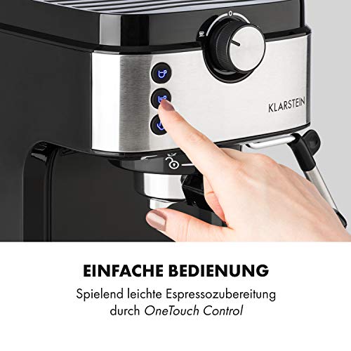 Klarstein 0,9 L Siebträgermaschine für 2 Tasse Kaffee, Mini Espressomaschine mit Milchschäumer, 20 Bar Siebträger… – Bild 7