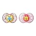 Tommee Tippee Fun Style Pacifiers, Symmetrical Design, BPA-Free Silicone Binkies, 6-18m, 2 Count, Colors and Designs Vary