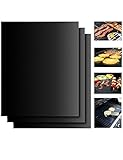 Grill Mat Set Of 3 - 100% Non-Stick Grilling Accessories & BBQ Grill Mat - Easy to Clean and Reusable - Works on Gas, Charcoal, Electric and More - 15.75 x 13 Inch