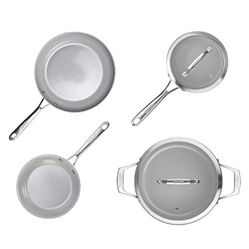 TECHEF CeraTerra Collection Ceramic Nonstick Cookware Set (PTFE and PFOA Free Ceramic Exterior