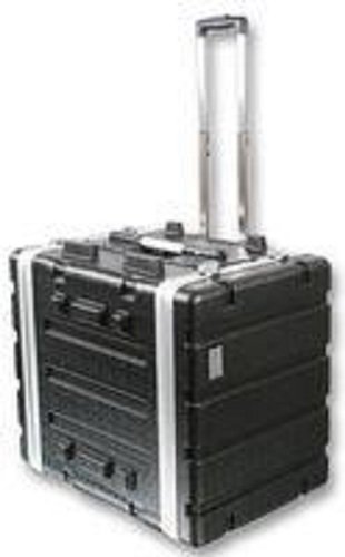 Pro Audio DJ Rolling ABS Rack Mount Flight Case Stackable Electronic Equipment Case- Seven Rack Spaces 7RU