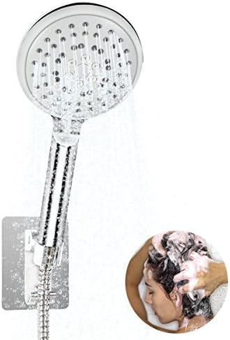 DAZL Shower-Head Spa Handheld Shower High Pressure 5-setting Bathroom Detachable Showerhead with Stretchable Stainless Steel Hose Adjustable Bracket and Teflon Tape