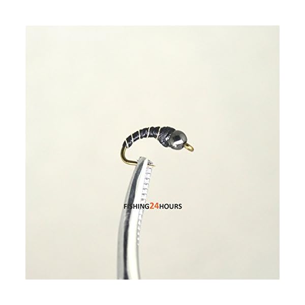 12pcs-1-Dozen-Fly-Fishing-Bead-Head-Zebra-Midge-10-12-Trout-Flies-NEW