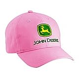 John Deere Youth Pink Twill Hat with Green/Yellow Logo