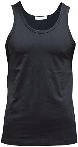 Achenaggg Gootuch Mens 100% Cotton Sleeveless Gym Camo Fitted Muscle Cut Workout Tank Tops (L, Black)