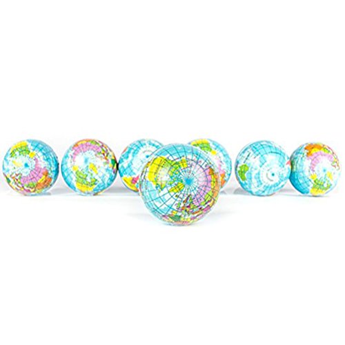 TOYMYTOY 12Pcs 6.3CM Squeeze Ball Toy Globe World Map Sponge Ball Soft Bounce Ball for Baby Kids - Thumbnail 2