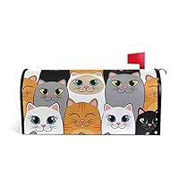 LvShen Cartoon Cute Cat Magnetic Mailbox Covers Sticker Mail Post Box Decor Decal