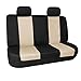FH Group FH-FB056114 Modern Flat Cloth Car Seat Covers, Beige/Black Color
