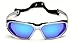 Pyramex Highlander Safety Eyewear, Silver-Black Frame/Ice Blue Mirror Anti-Fog Lens