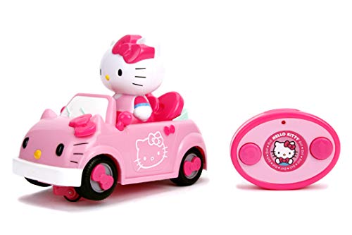 Dickie Toys Hello Kitty Convertible IRC Vehicle, RC Fahrzeug, Ferngesteuertes Auto mit Infrarot Fernbedienung, fährt vorwärts-gerade, rückwärts-Kurve, inkl. Figur, 17,5 cm
