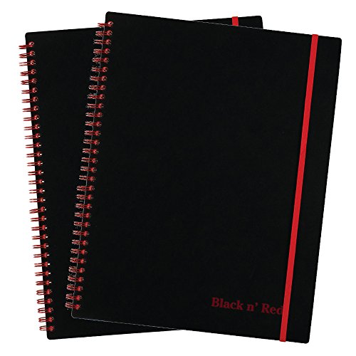 Mead Black n' Red Wirebound Notebooks, Ruled, Poly Cover, 11.75 x 8.25 Inches, 70 Pages, 140 Sides, 2-Pack (73399) - Thumbnail 6