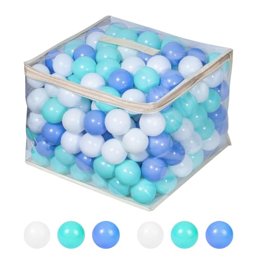 MoonxHome Ball Pit Balls for Toddlers, BPA Free Crush Proof Plastic Toy Balls for Ball Pit, Children's Pool Water Toys, Macaron Ocean Balls for Play Tent 2.15 Inch Pack of 100…