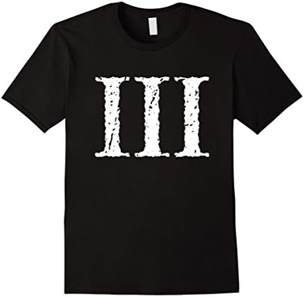 Mens Roman Numeral 3 III Shirt XL Black