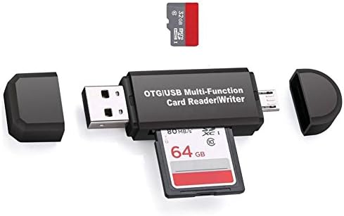 SD Card Reader Yoyika USB 2.0 Memory Card Reader/Writer for SD/SDHC/MMC/RS MMC/Micro SD/Micro SDHC/Micro SDXC, Micro USB OTG to USB 2.0 Adapter for Smartphones Tablets Laptops PC with OTG Function